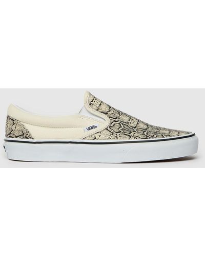 Vans Classic Slip On Snake Trainers - Natural