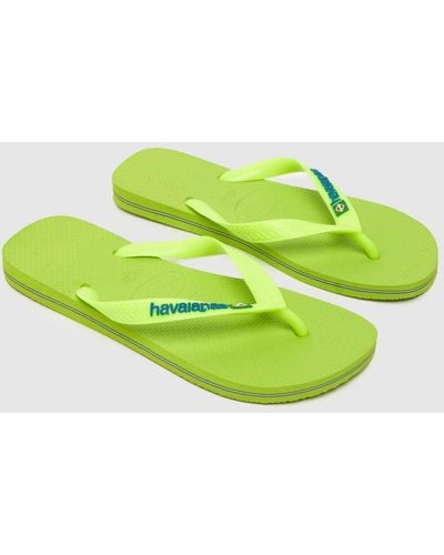 Havaianas Brasil Logo Neon Sandals In - Green