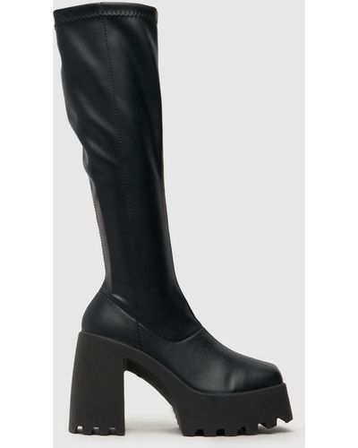 Schuh Ladies Dilly Platform Stretch Boots - Black
