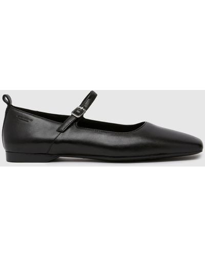 Vagabond Shoemakers Delia Mary Jane Ballet Flat Shoes In - Black