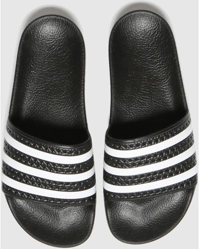 adidas Adilette Sandals In Black & White