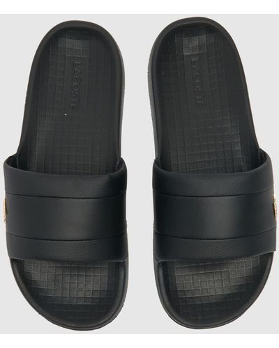 Lacoste Serve Slide Hybrid Sandals In - Black