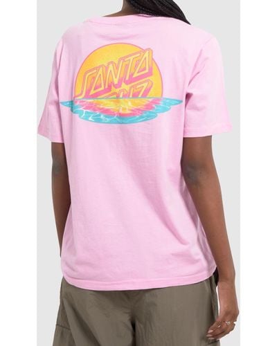 Santa Cruz Sunrise Dot T-shirt In - Pink