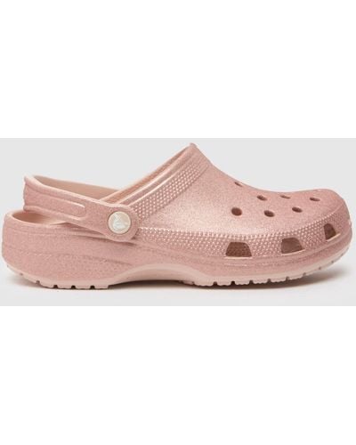 Crocs™ Classic Glitter Clog Sandals In - Pink