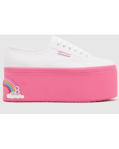 Superga 2802 Barbie Rainbow Trainers In White & Pink