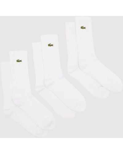 Lacoste Core Crew Socks 3 Pack - White
