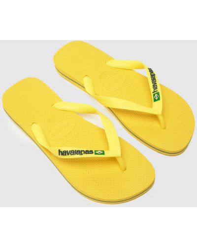 Havaianas Brasil Logo Sandals In - Yellow