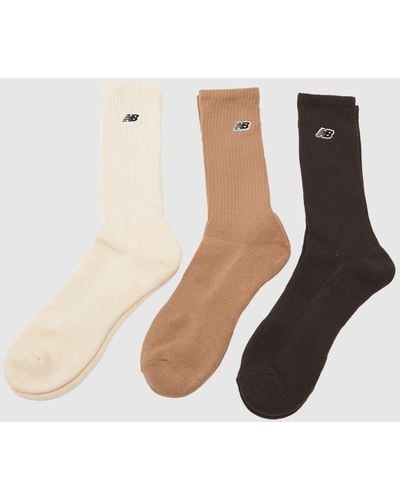 New Balance Small Logo Knit Socks 3 Pack - White
