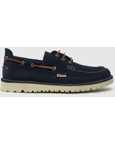 Barbour Mousa Boat Shoes In - Blue