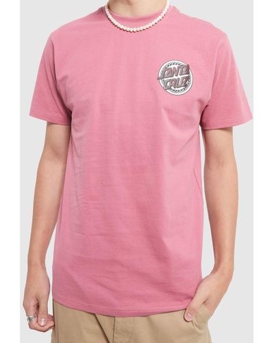 Santa Cruz Dressen Rose Crew One T-shirt In - Pink