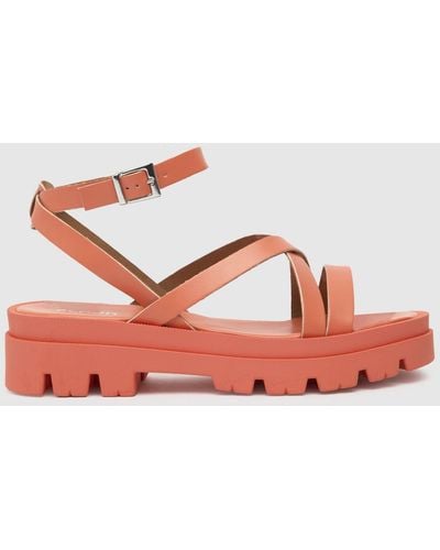 Schuh Tatum Chunky Strappy Sandals In - Red