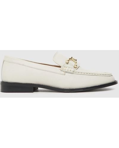 Schuh Lassie Leather Snaffle Loafer Flat Shoes In - White