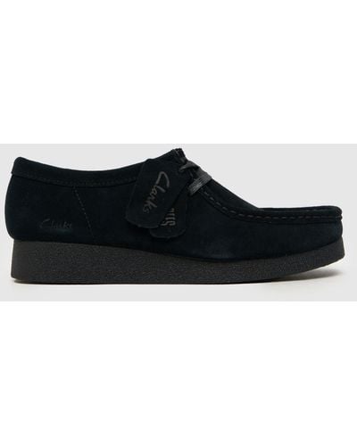 Clarks Wallabee Evo Flat Shoes In - Black