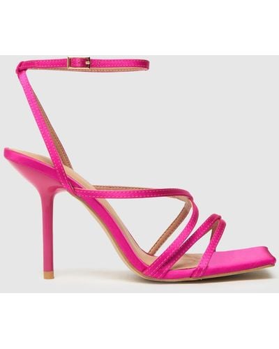 Schuh Sadie Strappy Satin Sandal High Heels In - Pink
