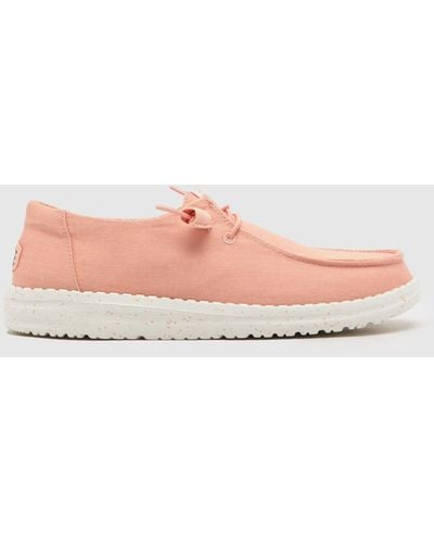 Hey Dude Heydude Wendy Canvas Trainers - Pink