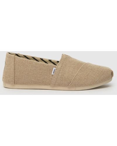 TOMS Alp Heritage Canvas Vegan Flat Shoes In - Natural