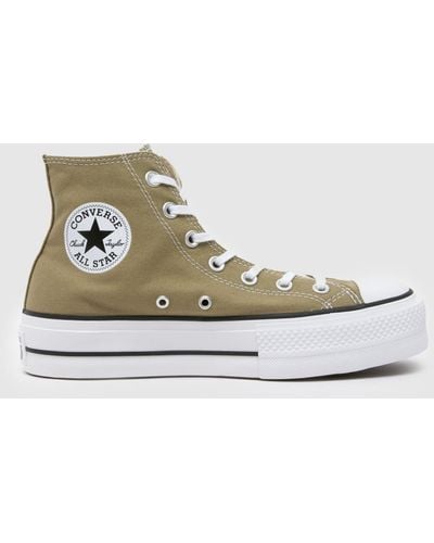 Converse All Star Lift Hi Trainers In - Green