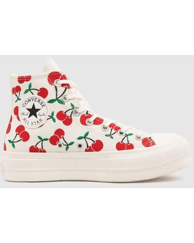 Converse All Star Lift Hi Cherry On Trainers In - Pink
