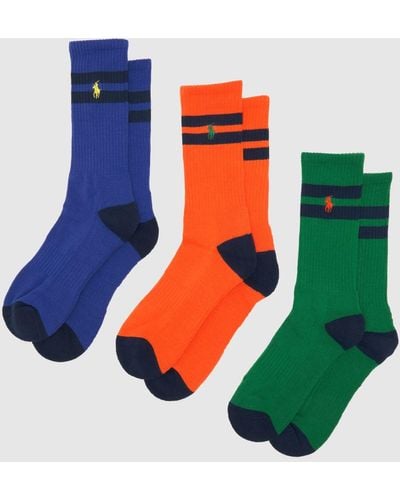 Polo Ralph Lauren Twisted Stripe Socks 3 Pack - Green