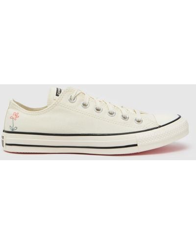 Converse All Star Ox Little Florals Trainers In - White