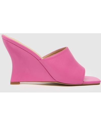 Schuh Samira Wedge Mule High Heels In - Pink