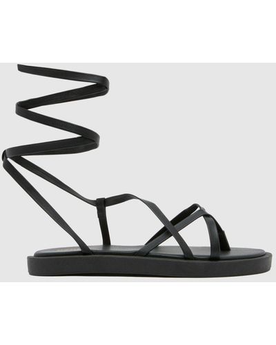 Schuh Terry Toe Loop Strappy Sandals In - Black