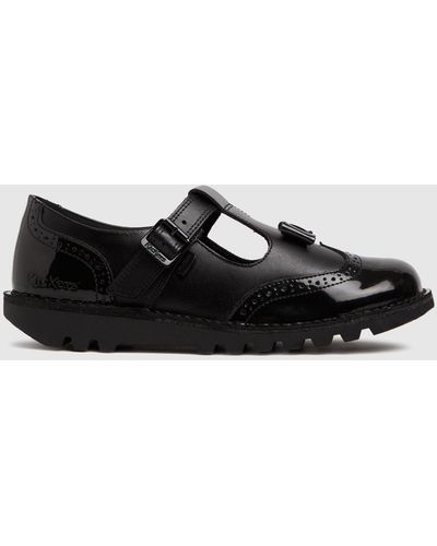 Kickers T-bar Mono Flat Shoes - Black
