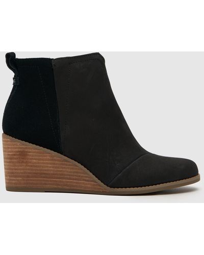 TOMS Women's Clare Wedge Boots - Black
