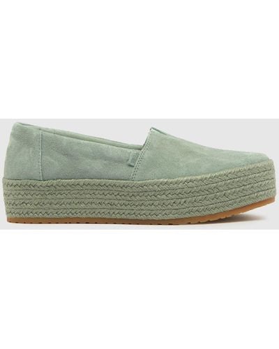 TOMS Women's Valencia Slip On Flat Shoes - Green