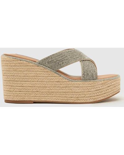 Steve Madden Jelisa Mule Wedge High Heels In - Natural