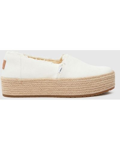 TOMS Valencia Espadrille Flat Shoes In - White