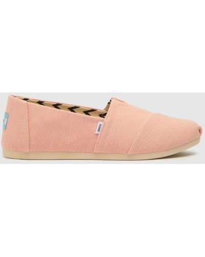 TOMS Alp Heritage Canvas Vegan Flat Shoes In - Pink