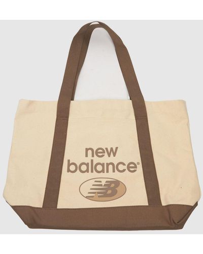 New Balance Brown & White Classic Canvas Tote - Natural