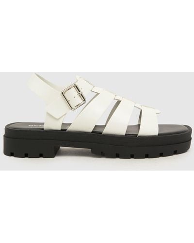 Schuh Tobin Chunky Gladiator Sandals In - White