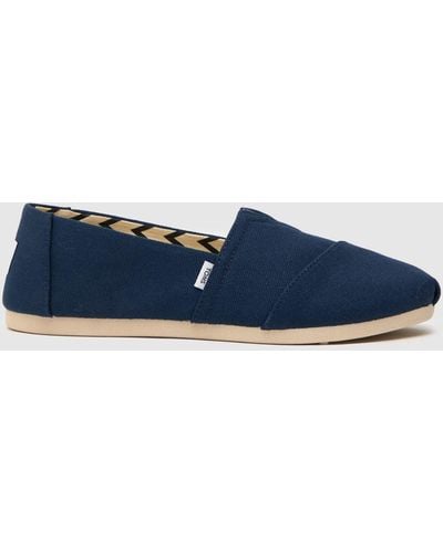 TOMS Alp Recycled Cotton Vegan Flat Shoes In - Blue