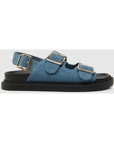 Schuh Talbot Double Buckle Sandals In - Blue