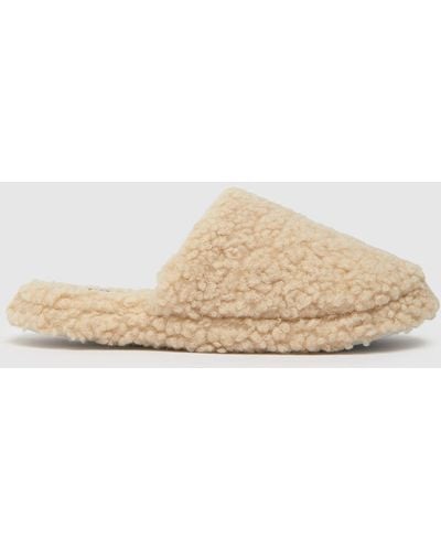 Schuh Harmony Borg Mule Slippers In - Natural
