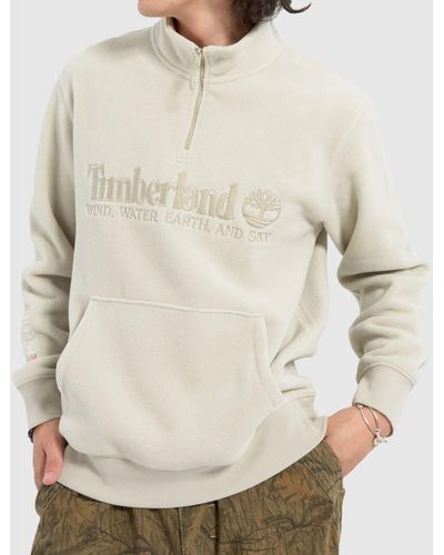 Timberland Linear Logo 1/4 Zip In - Natural