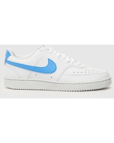Nike Court Vision Low Better Trainers In White & Blue