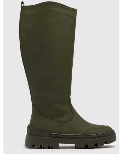 Schuh Devon Rubberised Knee Boots - Green