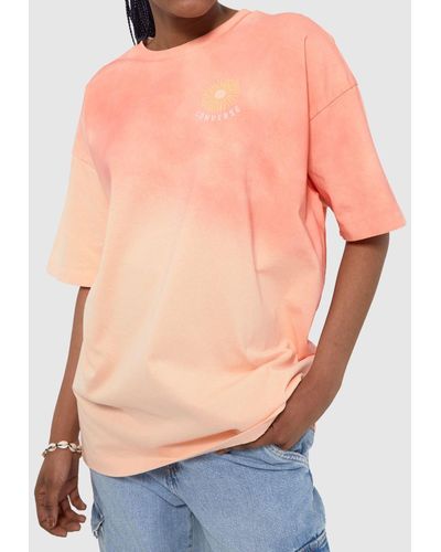 Converse Spray Dip Oversized T-shirt In - Orange