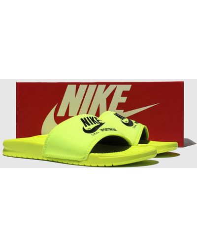 Nike Benassi Slide Sandals - Yellow