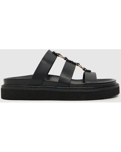 Schuh Tana Chunky Hardware Sandals In - Black