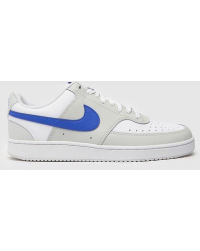 Nike Court Vision Trainers In White & Blue