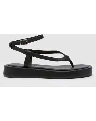 Schuh Torin Toe Thong Ankle Strap Sandals In - Black