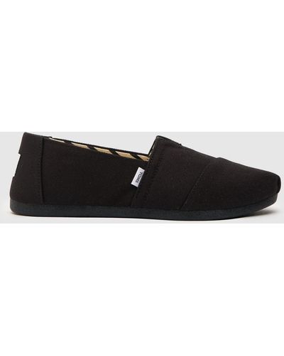 TOMS Alp Recycled Cotton Vegan Flat Shoes In - Black