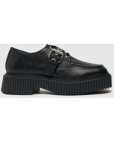 ASRA Franxo Buckle Flat Shoes In - Black