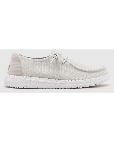 Hey Dude Heydude Wendy Sport Knit Trainers In - White
