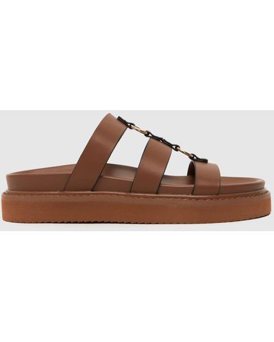 Schuh A Chunky Hardware Sandals In - Brown