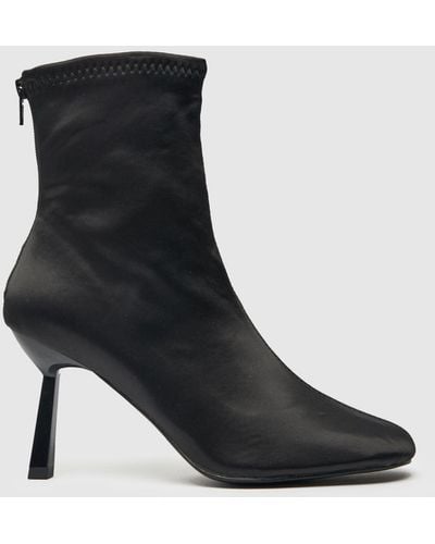 Schuh Beatrix Satin Sock Boots In - Black